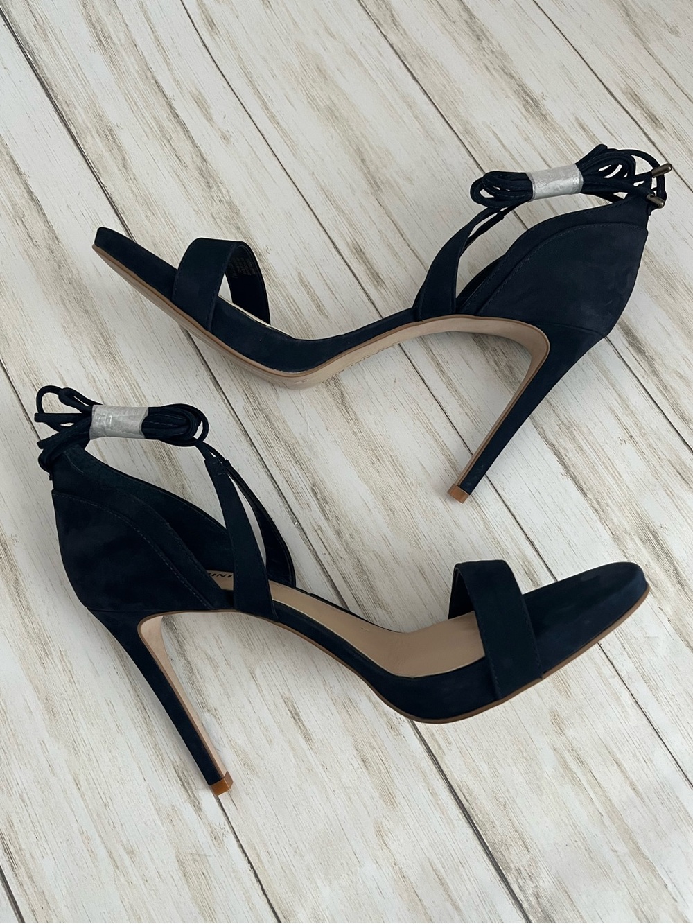 Gianni Bini Navy Suede Lace-Up Stiletto Sandal - Picture 7 of 10